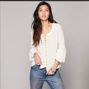 Free People Striped Peasant Top Printed New XS